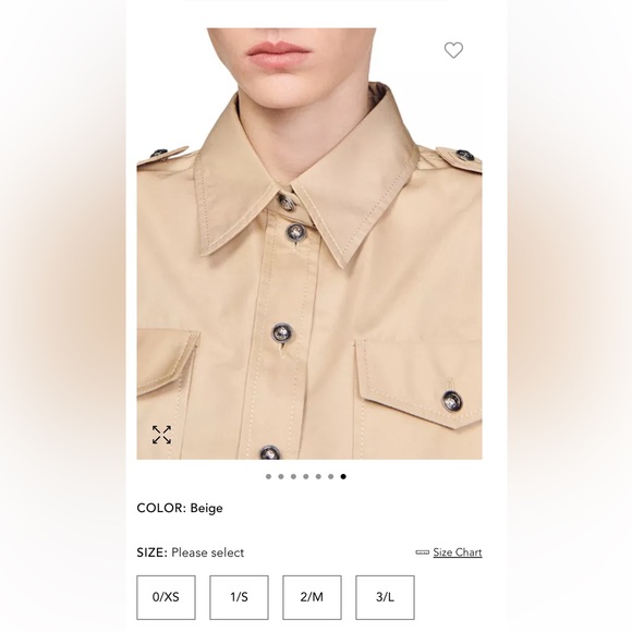 SANDRO Indiana Cropped Shirt. NEW WITH TAGS! - Picture 10 of 11